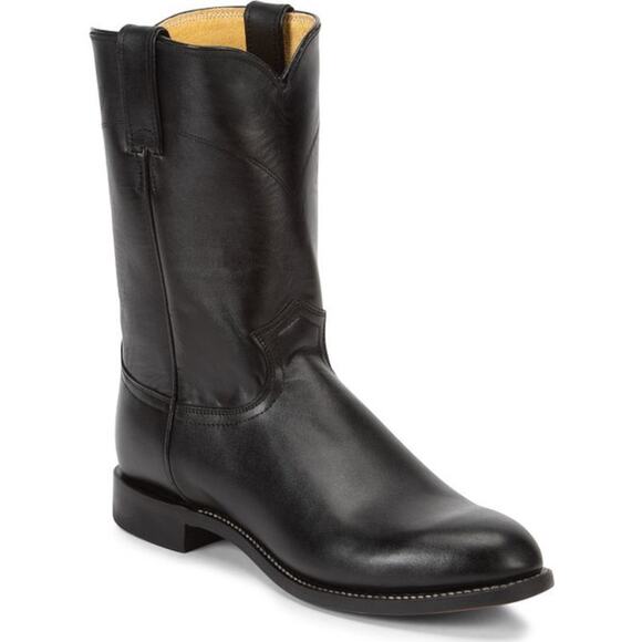Justin Jackson Original Black Roper Western Cowboy Boot Men's‎ Size 8.5EE - Picture 1 of 9
